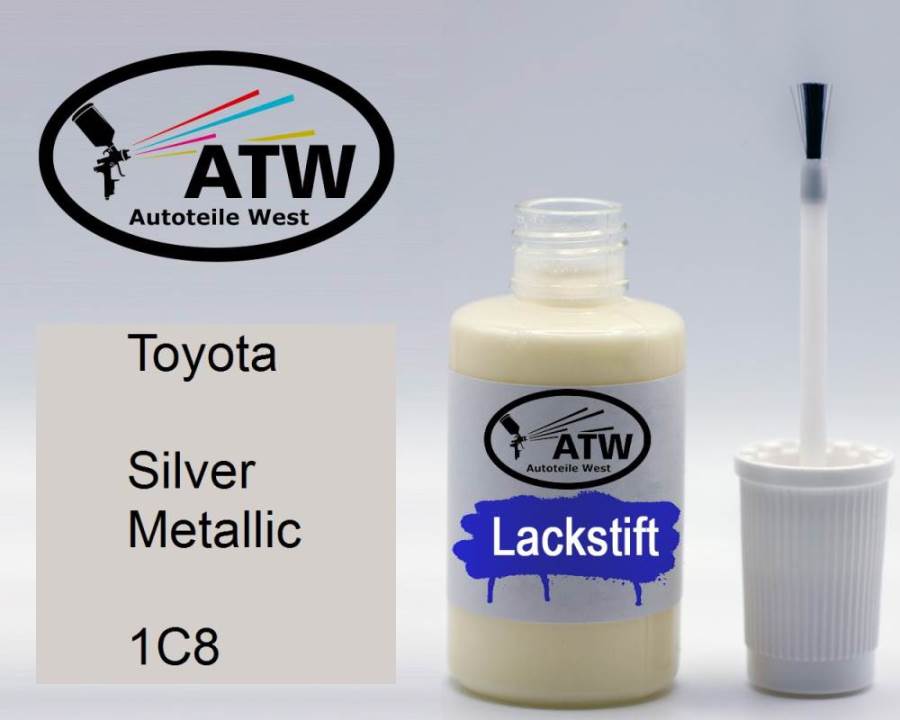 Toyota, Silver Metallic, 1C8: 20ml Lackstift, von ATW Autoteile West.